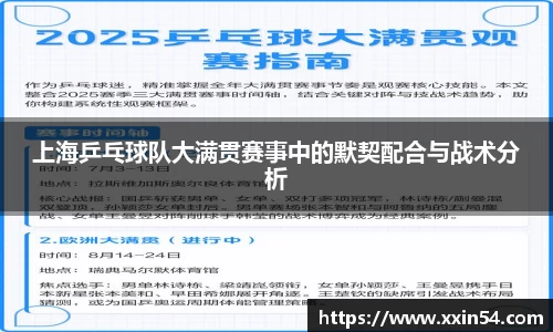 上海乒乓球队大满贯赛事中的默契配合与战术分析